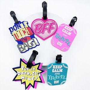 Étiquette de bagage en silicone PVC à motifs, étiquette d'embarquement, étiquette de voyage, étiquette de <span class=keywords><strong>cartable</strong></span>, étiquette de travail pour employé, étiquette de carte – Vente chaude en stock - Product Image 1