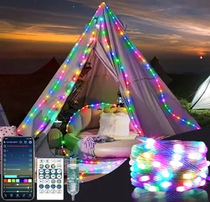 USB DC 5V RGB Fairy String Lights Outdoor With APP Control Smart LED Fairy Lights For Bedroom Camping Party