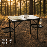 Table de camping pliante légère en aluminium, portable, pour pique-nique en extérieur, avec espace de rangement supplémentaire