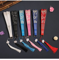 Éventail de danse chinoise en tissu imprimé rétro, pliable, style Hanfu classique, magnifique pour la scène, cadeau, accessoire de spectacle