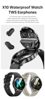 Reloj Inteligente TWS 2 en 1 con Control de Música y Frecuencia Cardíaca, Auriculares, Reloj Inteligente con Función de Llamadas por Bluetooth
