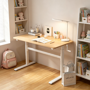 Cadre de bureau ergonomique réglable en hauteur manuellement - <span class=keywords><strong>Poste</strong></span> de <span class=keywords><strong>travail</strong></span> <span class=keywords><strong>assis</strong></span>-<span class=keywords><strong>debout</strong></span> en acier blanc avec manivelle, plage de réglage 70-110 cm, base 104x59 cm - Product Image 3