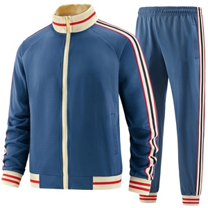 Men Track Suits Sets Long Sleeve Full-zip Sweatsuit Active Jackets Pants 2 Piece Outfits OEM Service Anti-UV Breathable - Product Image 3