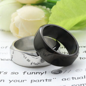 Men's <b>Titanium</b> Steel <b>Ring</b> <b>Black</b> Geometric Design Punk Style Fashion Jewelry Gift - Product Image 4