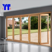 Porte coulissante en verre à double battant, isolée thermiquement, antirouille, pour villa, salle de bain, chambre, école, ouverture pliable, vente chaude 2025