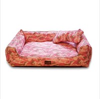 Lit pour chien et chat rectangulaire classique moderne, imprimé, housse amovible, base antidérapante, lavable, tissu Oxford imperméable, durable, doux