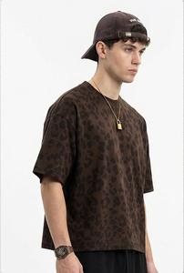 Camiseta de Hombre de Manga Corta, Estilo Urbano, Primavera-Verano, Europeo Americano, Vintage, Corte Regular, Tejido Liso, Informal, Transpirable y Holgada - Product Image 4