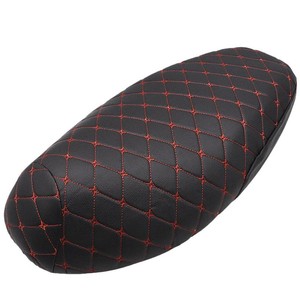 Housse de siège pour trottinette électrique Mojelong, cuir noir, surpiqûres rouges, protection solaire, imperméable, coussin 3D épaissi - Product Image 3
