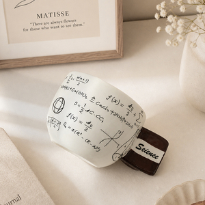 Taza de café de cerámica creativa con asa de libro de fórmulas científicas, taza estética <span class=keywords><strong>para</strong></span> estudiantes, <span class=keywords><strong>para</strong></span> leche, café, uso diario en el estudio - Product Image 5