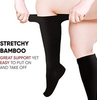 Chaussettes de compression grande taille à mollet large graduées en bambou pour le sport