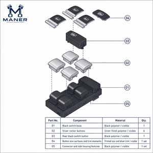 สวิตช์กระจกไฟฟ้า MANER รุ่น 4F0959851H สำหรับ Audi A3 Q7 อะไหล่ทดแทนระบบไฟฟ้าตัวถังรถยนต์ รับประกัน 18 เดือน - Product Image 5