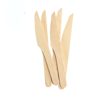 Couteaux en bois biodégradables jetables de 140 mm/165 mm/180 mm pour la vente en gros, sûrs pour la manipulation des aliments et les fêtes