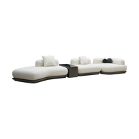 Ensemble de canapés d'angle modulaires en tissu de luxe moderne avec console, meubles pour salons et appartements