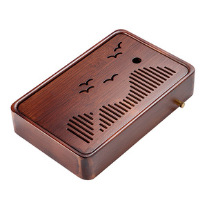 Bandeja rectangular minimalista de estilo japonés para almacenamiento de agua, mesa de té seco para el hogar, bandeja de té de bambú con drenaje, pequeña bandeja seca. - Product Image 1