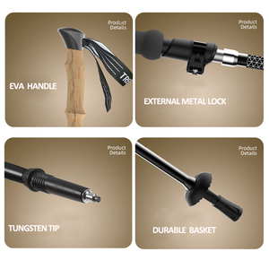 Bâton de randonnée télescopique en mousse EVA et aluminium pour la randonnée en plein air, la défense personnelle et la marche. - Product Image 2