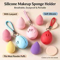 Étui de rangement pour houppette en silicone de voyage, séchage rapide, ventilé, pour éponge cosmétique