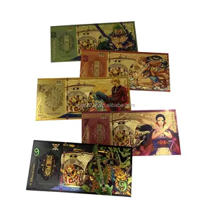 Custom Classic Japan Anime One Piece Yen Plastic Card Gold Foil Plated Banknote For Collection Gift