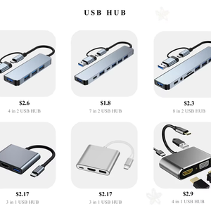 Hub USB haute vitesse 3.0 Type C <span class=keywords><strong>4</strong></span> <span class=keywords><strong>5</strong></span> 6 7 8 <span class=keywords><strong>11</strong></span> ports 3 en 1 double HDTV Type C pour ordinateur - Product Image 1