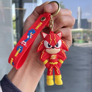 Hot Moda Criativa Anime Personagem <span class=keywords><strong>Sonic</strong></span> Chaveiro PVC Macio Chaveiro Bonito Dos Desenhos Animados 3D Figura Borracha Hedgehog Animação Japonesa - Product Image 6