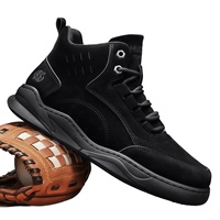 Bottes mi-mollet à lacets pour hommes 2026 Nouveauté Été Vintage Décontracté Sport Semelle épaisse Grain de bois Semelle extérieure durable Bottes de travail