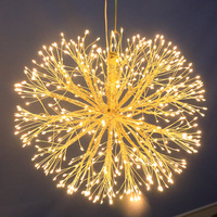 Boule de feux d'artifice LED suspendue, fil de cuivre, étoile explosive, décoration de Noël, vente en gros