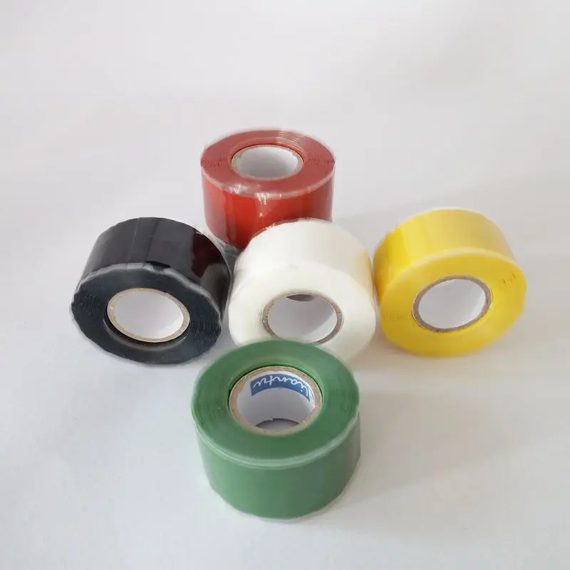 Factory wholesale black white red blue green 12v heat resistant self fusing silicone rubber tape