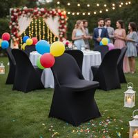 Housse de chaise pliante en spandex extensible, housse de chaise en polyester élastique pour mariage, banquet, hôtel, événement, location