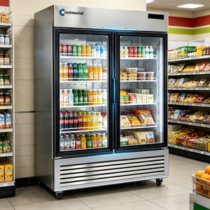 Réfrigérateurs commerciaux à compresseur monotempérature ETL, vitrine <span class=keywords><strong>2</strong></span> <span class=keywords><strong>portes</strong></span> en acier inoxydable, porte battante pour vin et boissons - Product Image 3