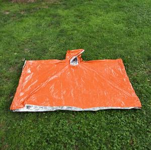 Manteau de pluie de secours, protection thermique, étanche, équipement de survie, chauffage d'urgence, couleur Orange, <span class=keywords><strong>sans</strong></span> manches, premiers secours, conserve la chaleur - Product Image 5