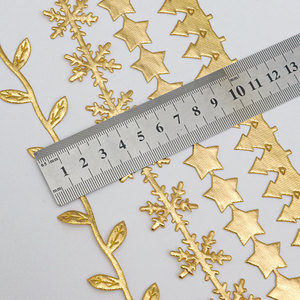 Ruban de Noël métallique or et argent, motif étoile et flocon de neige, pour emballage de boîtes cadeaux, décorations de fête de Noël, bricolage et fournitures artisanales - Product Image 2