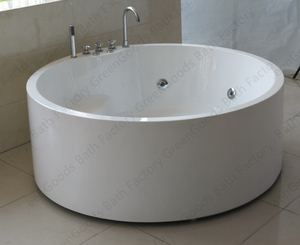 Baignoire circulaire pour central dans le <span class=keywords><strong>bain</strong></span>, perles <span class=keywords><strong>de</strong></span> <span class=keywords><strong>soleil</strong></span> en acrylique, sans couture, pour 2 personnes, 135x135 x cm - Product Image 3