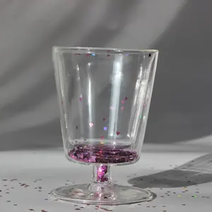 Ev Quicksand cam su bardağı çift duvar kahve fincanları yaratıcı hediye kupa