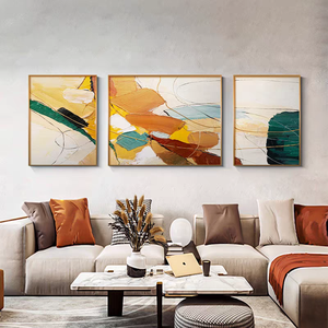 3D venta al por mayor moda moderna tríptico pintura al óleo abstracta minimalista sala de estar Mural textura pura pintada a mano decoración pintura - Product Image 5