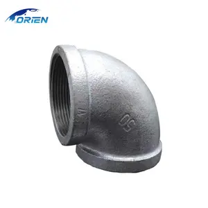 China Supplier Heavy Duty Hot Dipped Galvanized Gi Pipe Fittings 45degree 90degree Elbow Malleable Iron Pipe Fitting