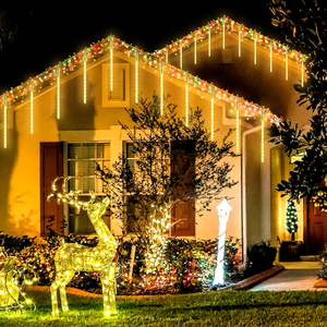 Luz Solar <span class=keywords><strong>de</strong></span> Lluvia <span class=keywords><strong>de</strong></span> Meteoros para Exterior, <span class=keywords><strong>Luces</strong></span> <span class=keywords><strong>de</strong></span> Gazebo Impermeables y Titilantes para Decoración <span class=keywords><strong>de</strong></span> Árboles, Carámbanos, Jardín, Patio, Fiesta y <span class=keywords><strong>Navidad</strong></span> - Product Image 1