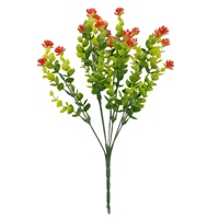 Buket Bunga Buatan Modern Tahan UV, Cetakan Injeksi, Eucalyptus Camellia, Grosir Pabrik, Ready Stock, Impor
