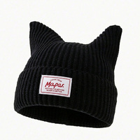 Gorros de Punto con Orejas de Gato, Estilo Gótico Y2K, para Mujer, Invierno 2026, Hechos a Mano, con Logotipo Personalizado