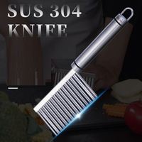 Alat Pemotong Salad Manual yang Ditingkatkan dengan Gergaji Bergigi Stainless Steel PP yang Praktis untuk Dapur, Mudah Membuat Kentang Goreng dan Sayuran