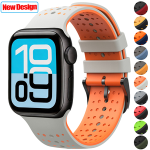 Correa de Silicona Transpirable para <span class=keywords><strong>Apple</strong></span> <span class=keywords><strong>Watch</strong></span> Band Ultra 3 2 Series 11 10 9 <span class=keywords><strong>7</strong></span> 6 SE3 Iwatch 42mm 44mm <span class=keywords><strong>45mm</strong></span> 46mm 49mm - Product Image 1