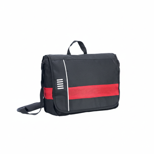 Borsa a Tracolla da Donna Nera e Rossa 120x380x300 con Design a Pannelli in Rete - Product Image 2