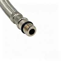 Tuyau d'alimentation en eau tressé F3/8 femelle M10 mâle SS202 11 mm EPDM flexible avec raccord de robinet et écrou en laiton nickelé
