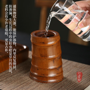 Bamboo Root Vase Round Handmade Traditional Tabletop Decorative Flower Pot Guizhou Origin - Product Image 2