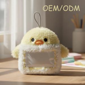 Lindo Porta Tarjetas de Peluche con Forma de <span class=keywords><strong>Pollo</strong></span>, Estuche para Identificación Portátil y Suave, Porta Credenciales con Llavero, Accesorio Estilo Kawaii - Product Image 1