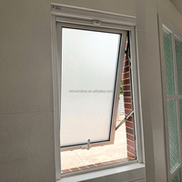 Fenêtres à battants en aluminium pour maisons, fenêtres à auvent étroites à double vitrage trempé, en alliage d'aluminium, résistantes aux ouragans et insonorisées
