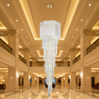 Lustre moderne de luxe ZhongYi pour escalier, luminaire élégant à LED avec tubes transparents en cristal, lampe de salon 3500K blanc chaud 360°