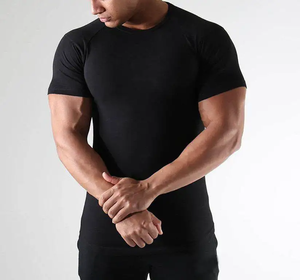 <span class=keywords><strong>T</strong></span>-<span class=keywords><strong>shirt</strong></span> de sport pour homme en coton 100% personnalisé en usine, à séchage rapide, coupe ajustée, haut d'entraînement musculaire pour la remise en forme et la course à pied - Product Image 2