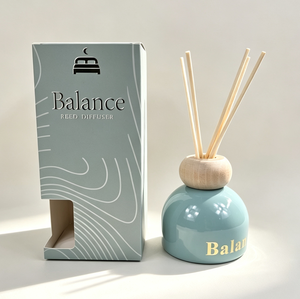 Ensemble diffuseur de parfum Balance, flacon en verre irrégulier, bouchon en bois, parfum longue durée 2 mois, sans alcool, sans BPA, désodorisant - Product Image 1