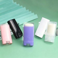 Tube de rouge à lèvres plat ovale transparent brillant de 15 g, emballage cosmétique rose, format voyage, conteneur de gloss à lèvres