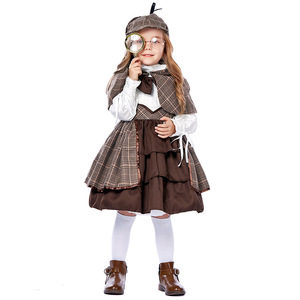 Robe de détective pour enfants à manches longues, tenue Lolita pour filles, tenue d'Halloween, de <span class=keywords><strong>princesse</strong></span>, d'anniversaire - Product Image 4