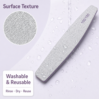 Lime à ongles jetable double face avec manche en plastique, motif droit, émeri léger, durable, coupe précise, grain 180, pour soins de beauté